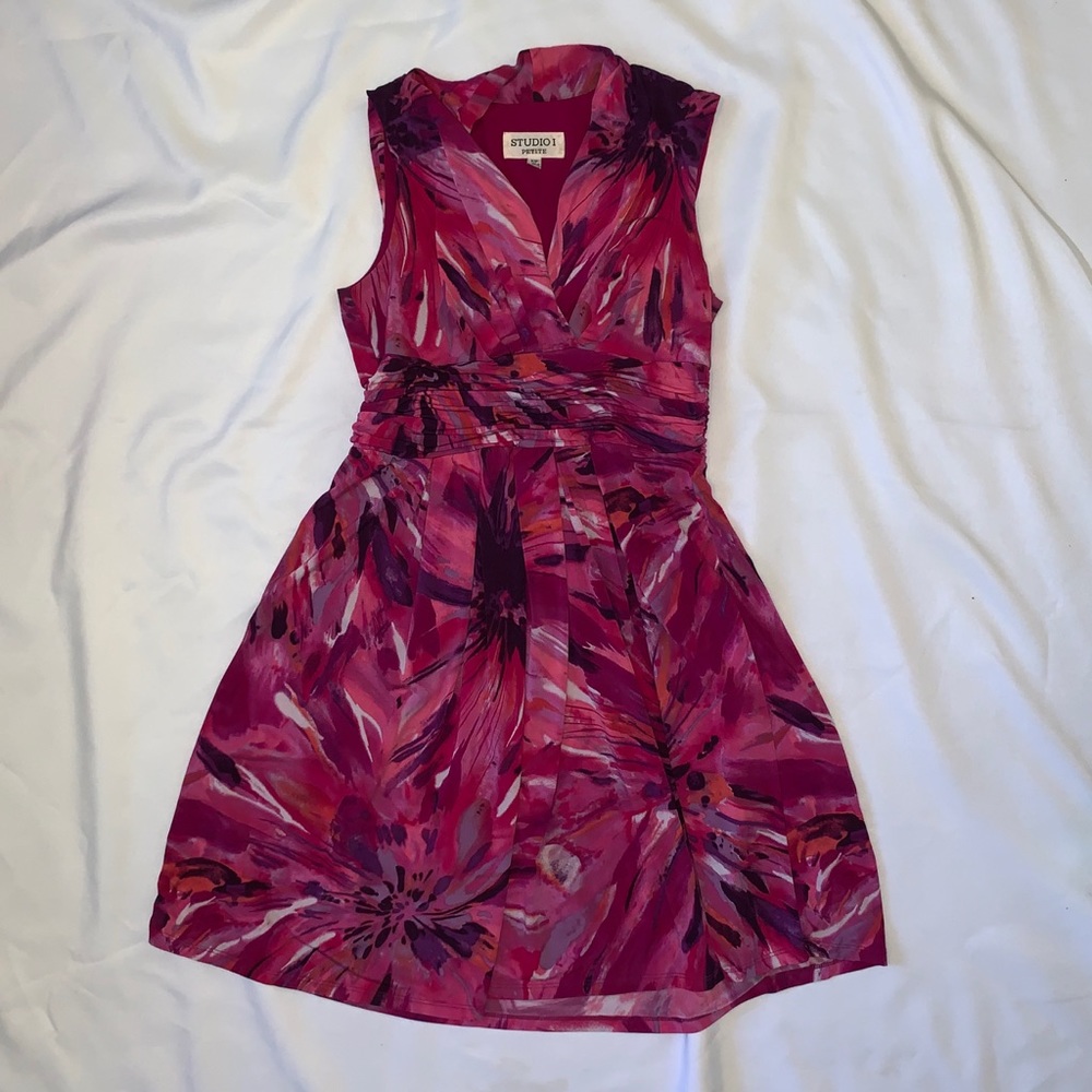 👗 Pink & Purple Retro Dress